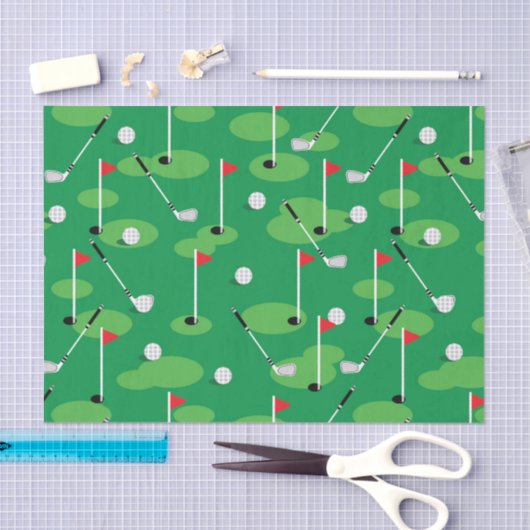 Papier Mousseline Golfeurs verts (Artisanat)