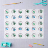 Papier Mousseline Goofy Blue et Green Eyeball Motif (Artisanat)