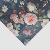 Papier Mousseline Gorgeous Flowers on a Dark Blue Background (Détail)