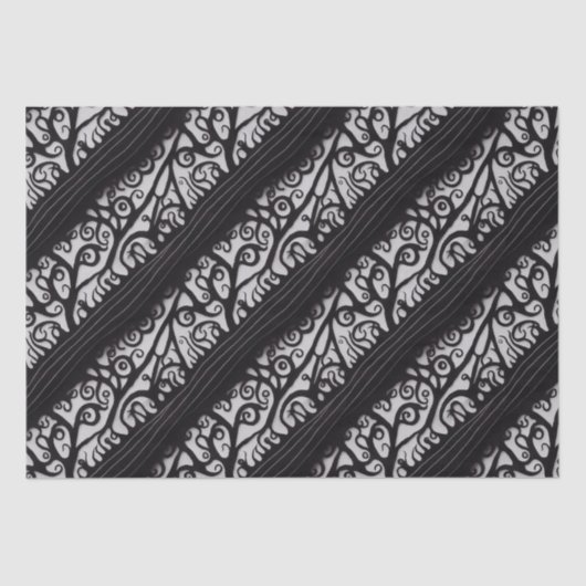 Papier Mousseline Goth Christmas Tissue Paper - noir et blanc (Recto)