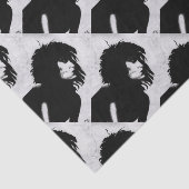 Papier Mousseline Goth Goddess Portrait original Art noir blanc (Détail)