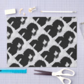 Papier Mousseline Goth Goddess Portrait original Art noir blanc (Artisanat)