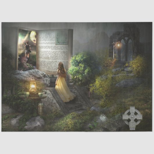 Papier Mousseline Goth Moody Imaginaire Découpage papier de tissus (Recto)