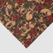 Papier Mousseline Goth Skull et Rose Graffiti motif (Détail)