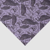 Papier Mousseline Goth Skull & Raven en violet, Minuit Macabre (Détail)