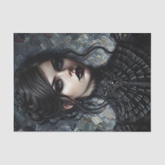 Papier Mousseline Goth Victorian Femme En Noir (Recto)