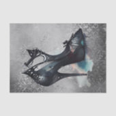 Papier Mousseline Goth Vogue Grunge | Turquoise Splash Stiletto haut (Recto)