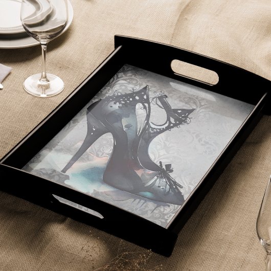 Papier Mousseline Goth Vogue Grunge | Turquoise Splash Stiletto haut