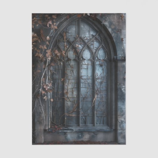 Papier Mousseline Gothic Arched Window trailing ivy Decoupage (Recto)