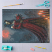 Papier Mousseline Gothic Christmas Bride | Dark Holiday Skeleton Art (Artisanat)