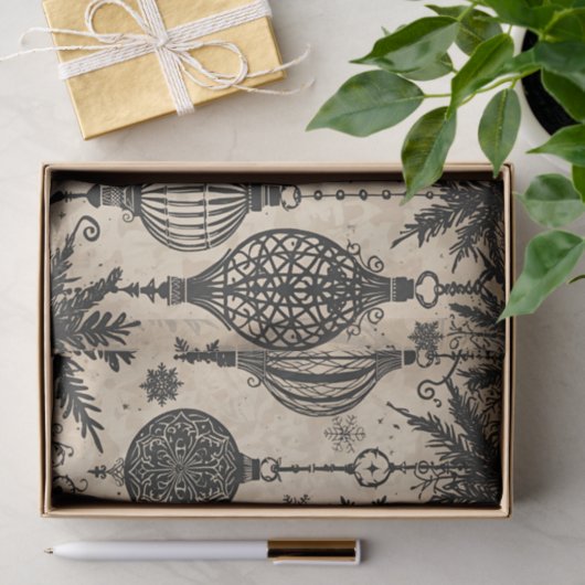 Papier Mousseline Gothic Christmas Tissue Paper Decoupage  (Cadeau)