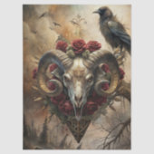 Papier Mousseline Gothic Fantasy Ram's Skull & Raven  (Recto)