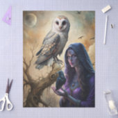 Papier Mousseline Gothic Fantasy Tarot Reader White Owl & Raven  (Artisanat)