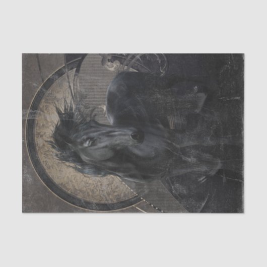 Papier Mousseline Gothic Friesian Horse (Recto)