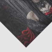 Papier Mousseline Gothic Queen Portrait Decoupage | Dark Vampire (Détail)