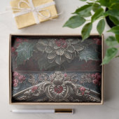 Papier Mousseline Gothic Raven with Holly and Berries (Cadeau)