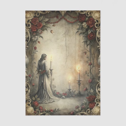 Papier Mousseline Gothic Romance Decoupage (Recto)