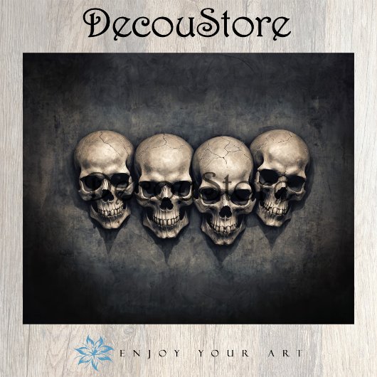 Papier Mousseline Gothic Skulls Collection Decoupage