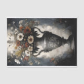 Papier Mousseline Gothique Baroque Floral Vase Argent Découpage (Recto)