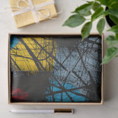 Papier Mousseline Gothique Bleu foncé Noir Rouge Jaune (Cadeau)