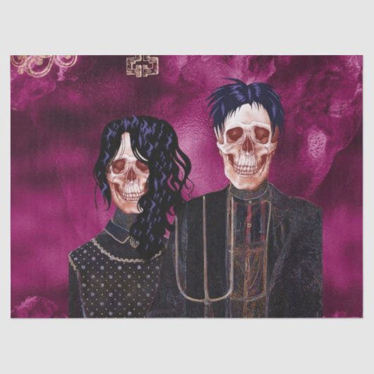 Papier Mousseline Gothique Crâne fermier Découpage papier de tissus (Recto)