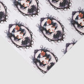 Papier Mousseline Gothique fille victorienne miroir blanc Halloween (Détail)