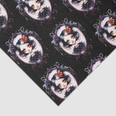 Papier Mousseline Gothique fille victorienne miroir noir Halloween (Détail)