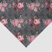 Papier Mousseline Gothique floral rose et noir (Détail)
