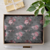 Papier Mousseline Gothique floral rose et noir (Cadeau)