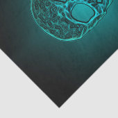 Papier Mousseline Gothique Gothique Turquoise Vert Cool d'un crâne b (Détail)