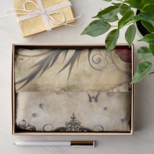 Papier Mousseline Gothique Junk Journal Series Design 8 (Cadeau)