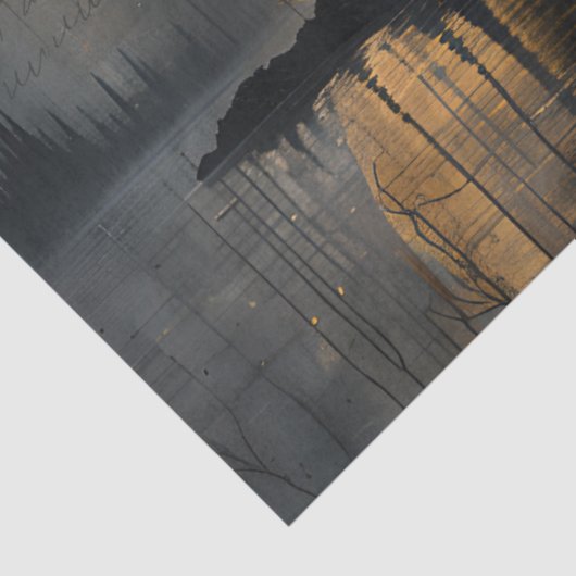 Papier Mousseline Gothique Mystique Pine Lune Nuit Découpage (Détail)