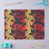 Papier Mousseline Gothique Noir Jaune Rouge (Artisanat)