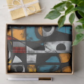 Papier Mousseline Gothique Noir, rouge et jaune Abstrait (Cadeau)