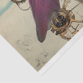 Papier Mousseline Gothique Paris roses ailes Gargoyle Découpage (Détail)