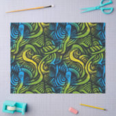 Papier Mousseline Gothique Sombre Sentiment Bleu Vert Jaune (Artisanat)