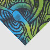 Papier Mousseline Gothique Sombre Sentiment Bleu Vert Jaune (Détail)