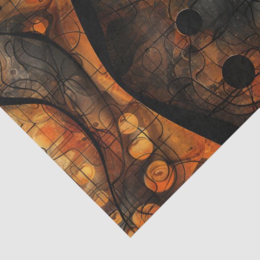 Papier Mousseline Gothique Sombre Sentiment Noir Jaune (Détail)