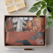 Papier Mousseline Gothique Squelette Floral Couronne Corbeau Hallowe (Cadeau)