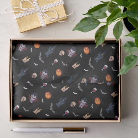 Papier Mousseline 🧛 ♂️ Gothique Vampire Black Tissue Paper 🎃 (Cadeau)