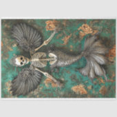 Papier Mousseline Gothique Vampire Skeleton Mermaid Skull Decoupage (Recto)