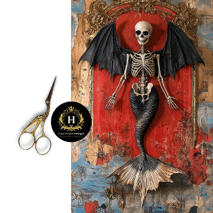 Papier Mousseline Gothique Vampire Skeleton Mermaid Skull Decoupage