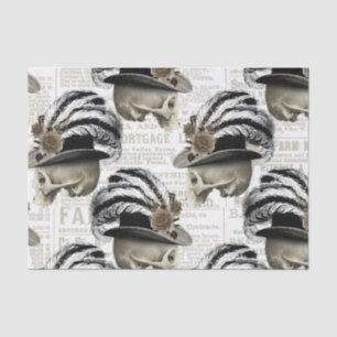 Papier Mousseline Gothique Victorian Skulls Feathers Journal Casquet