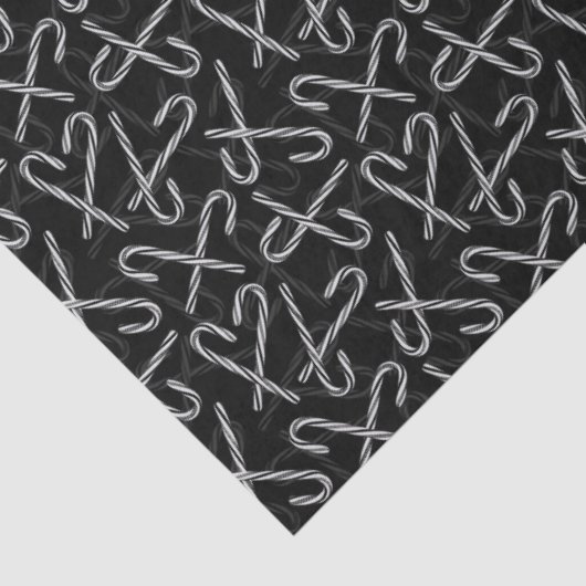 Papier Mousseline Gothmas Black and White Candy Cane Pattern (Détail)