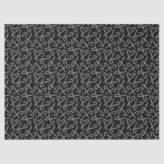 Papier Mousseline Gothmas Black and White Candy Cane Pattern (Recto)