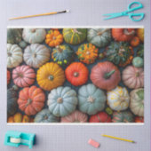 Papier Mousseline Gourdes Citrouilles colorées et découpage de squas (Artisanat)
