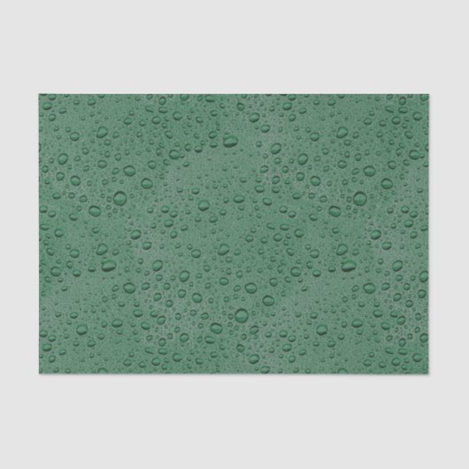 Papier Mousseline gouttelettes d'eau vertes (Recto)