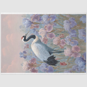 Papier Mousseline Graceful terrain de grue en floraison Irises Décou