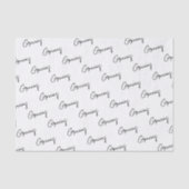 Papier Mousseline Gracias minima Black white script Custom Business (Recto)
