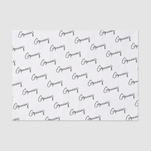 Papier Mousseline Gracias minima Black white script Custom Business (Recto)